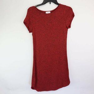 Clementine Womens T Shirt Dress Red Marled Stretch Scoop Neck Short Sleeve L New